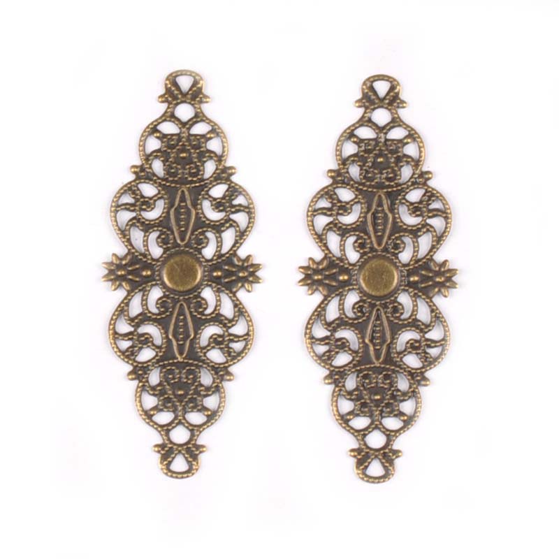 Bronze Tone Flower Filigree Connectors Wraps Embellishments For Scrapbook Home Decoration DIY Metal Crafts Supplies 10Pcs yk0734: Bronze