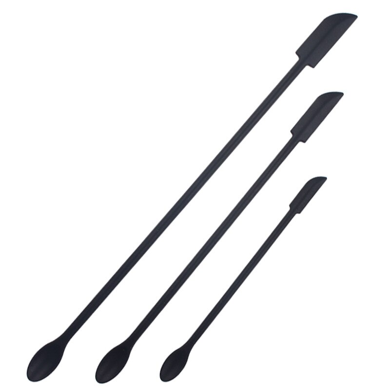 4pcs Mini Silicone Spatula Set Lengthened Jam Spatula Cosmetic Bottle Spatula Fruit Sauce Scraper Kitchen Utensils Accessories: 3PCS-Black