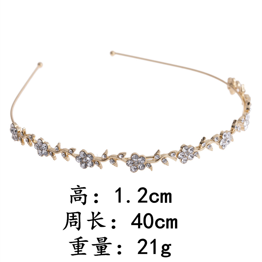 Bloemenhoofdband met strass-steentjes, haarversiering voor dames