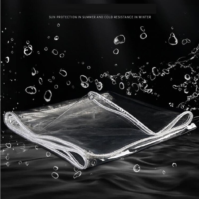 Newly Thicken 0.3mm Clear Transparency Waterproof Tarpaulin Outdoor Garden Truck Highly PVC Rainproof Tarp Cloth Curtain