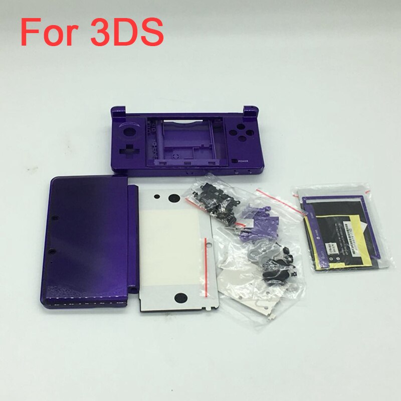 Carcasa completa para consola Nintendo 3DS, carcasa de cristal de goma pequeña para consola 3ds