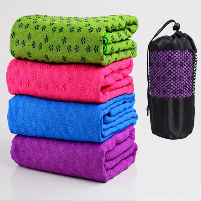Sklisikkert yoga håndkle tepper saken anti skli pilates treningsstudio Fitness sport dun pledd 183*63cm myk behagelig med Mos bag