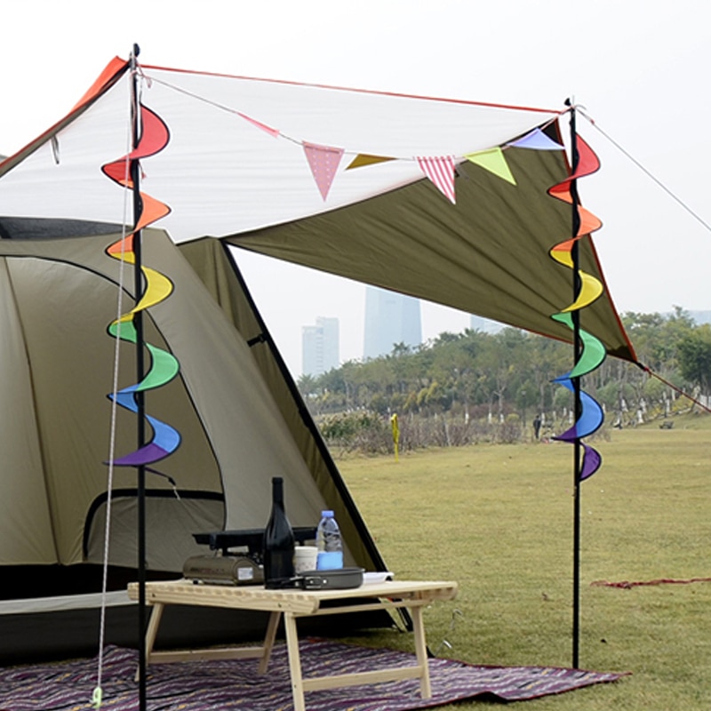 Opvouwbare Kleurrijke Regenboog Spiraal Windmolen Wind Spinner Familie Outdoor Camping Tent Windmolen Kamp Tent Yard Decor