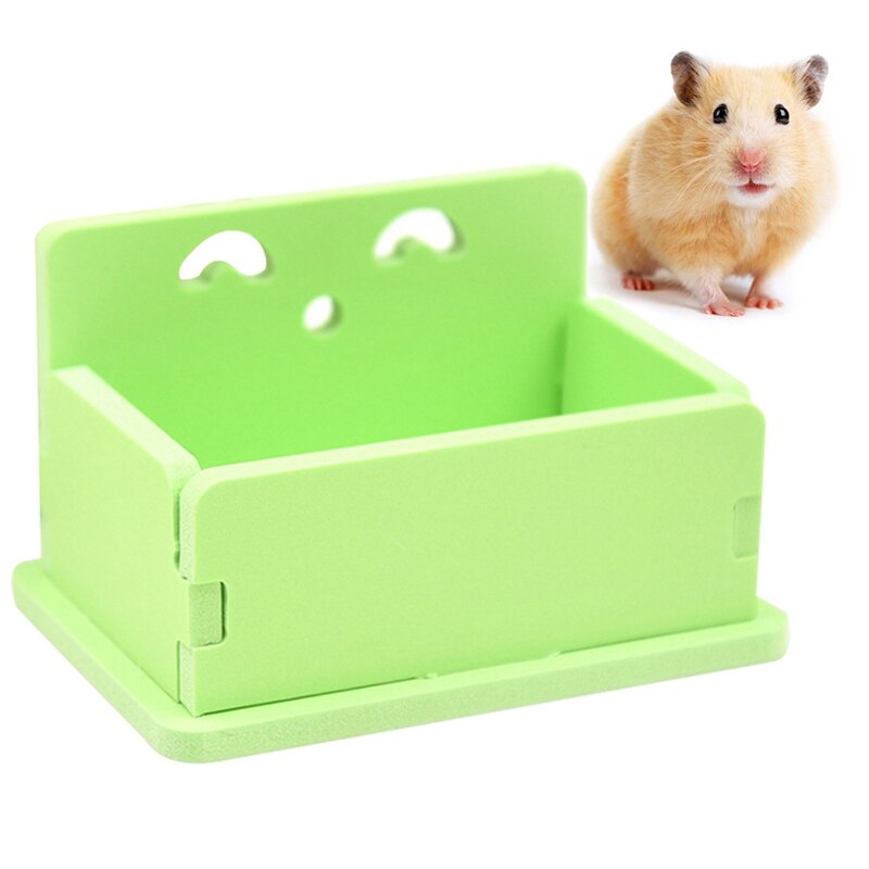 Hamster Food Dish Rectangle Plastic Bird Feeding Bowl Small Animals Food Bowl For Rodent/Guinea Pig/Rat/Hedgehog: Green