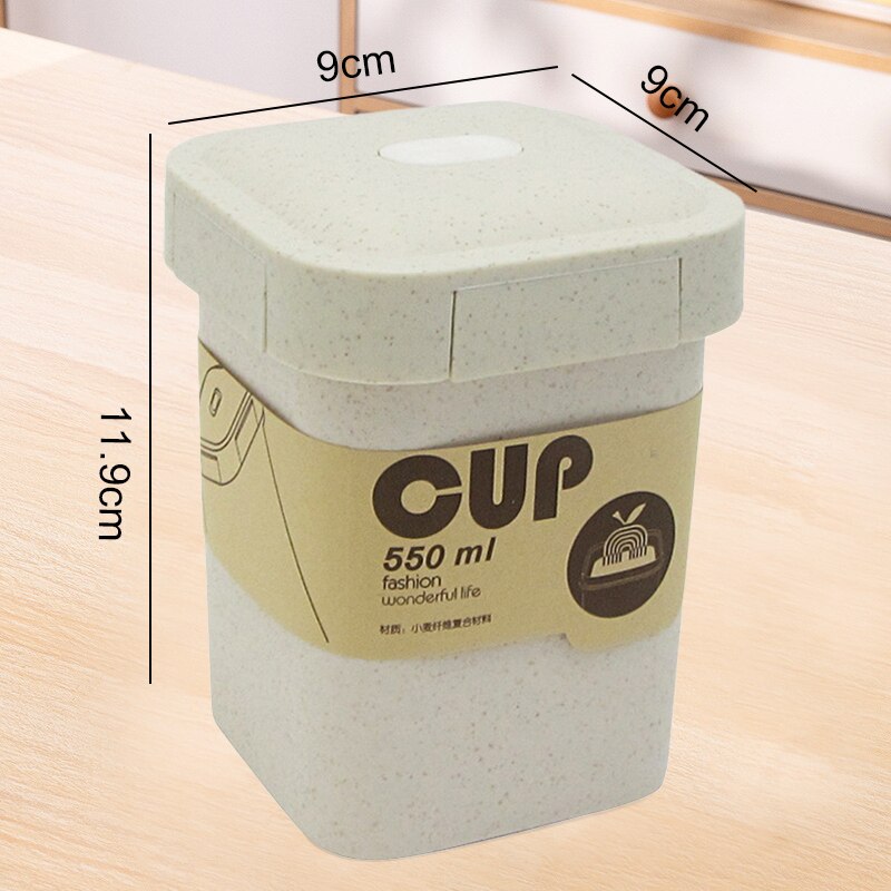 3 Lagen Lunchbox 900Ml Draagbare Tarwe Stro Bento Boxs Magnetron Dinnerwaer Foos Opslag School Kantoor Voedsel Container: Beige2