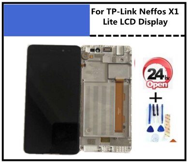 Pantalla LCD de 5,0 pulgadas para tp-link Neffos X1 Lite TP904A TP904C con pantalla táctil de cristal, Sensor digitalizador blanco y negro con cinta de herramientas