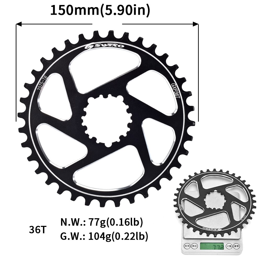 SWTXO GXP mtb mountain bike crank hollow integrated crank set direct mount chainwheel 32 T 34 T 36 T 38 T For Sram: 36T