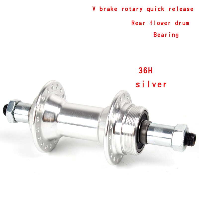 Mountainbike V Brake Rotary Quick Release Hub Aluminium 32 /36 Gat 100/135Mm 6/7/8Speed Lager Wiel Hub: rear silver 36H