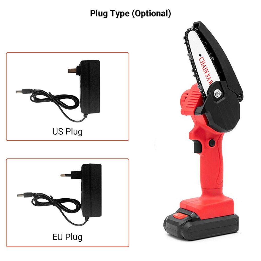 220V Rechargeable Electric Pruning Saw Cordless Chainsaw Small Wood Splitting Chainsaw One-handed Pruning Tool Power Chain Saw