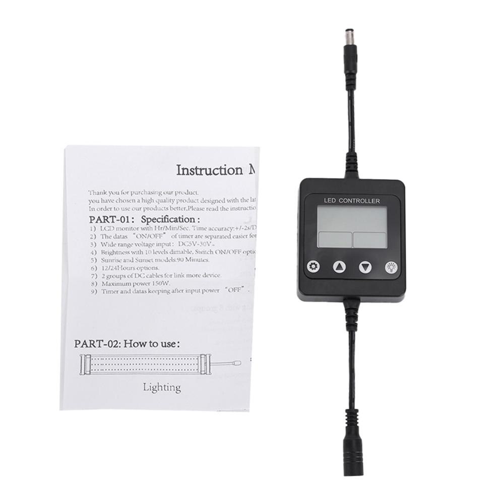 Contrôleur de lumière LED Intelligent, minuteur, modulateur de gradation, avec écran LCD, pour Aquarium, lever et coucher du soleil