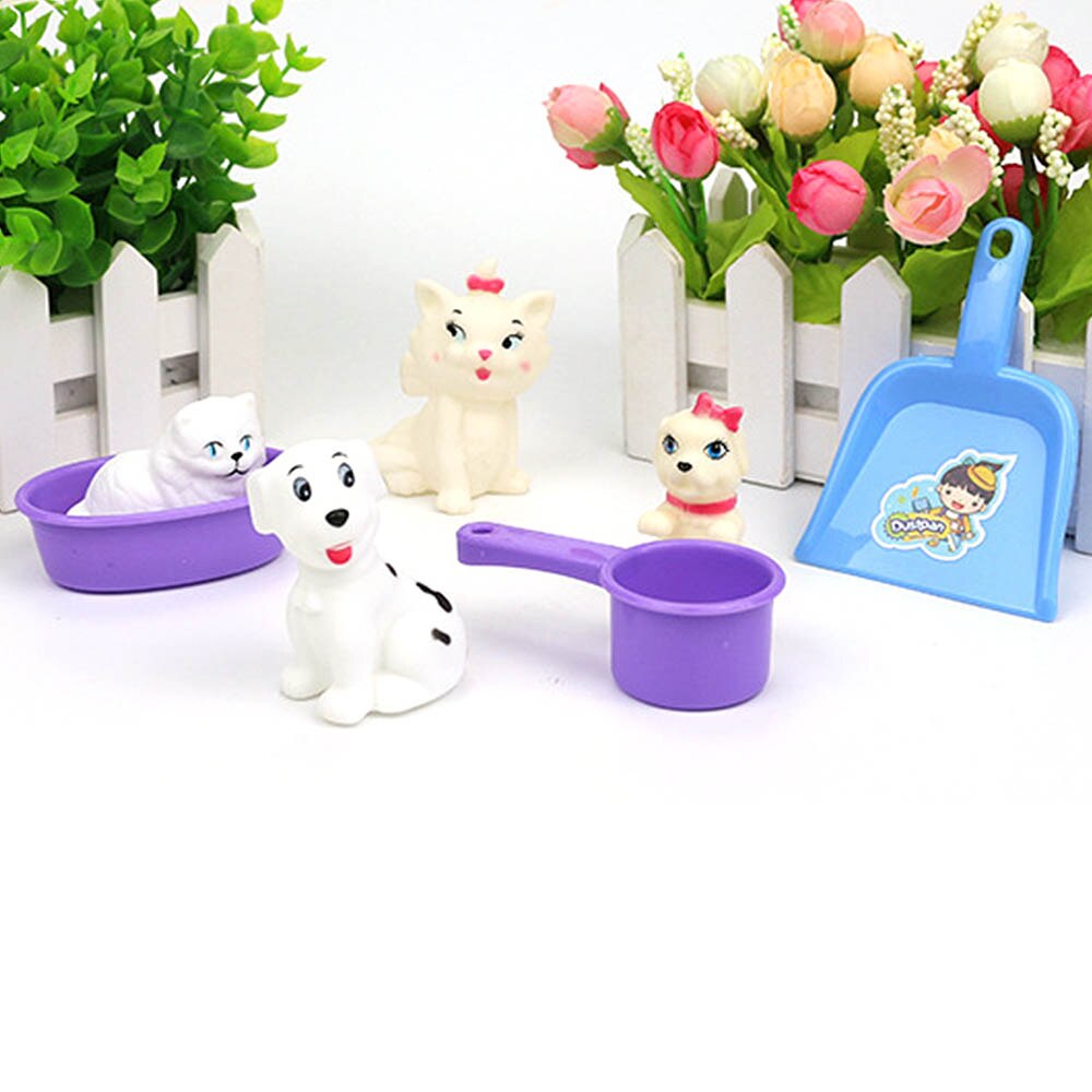 Speelhuis Spel Simulatie Kinderen Pretend Speelgoed Simulatie Huisdier Speelgoed Huisdier Zorg Winkel Tool Bad Douche Kat 7 Stks/set