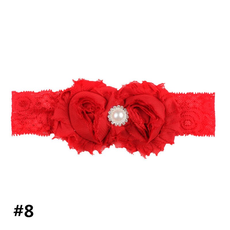 Baby Mooie Hoofdband Tulband Bloem Parel Boog Pasgeboren Meisjes Hoofdbanden Elastische Kids Peuter Haarband Prinses Haar Accessoires: 08