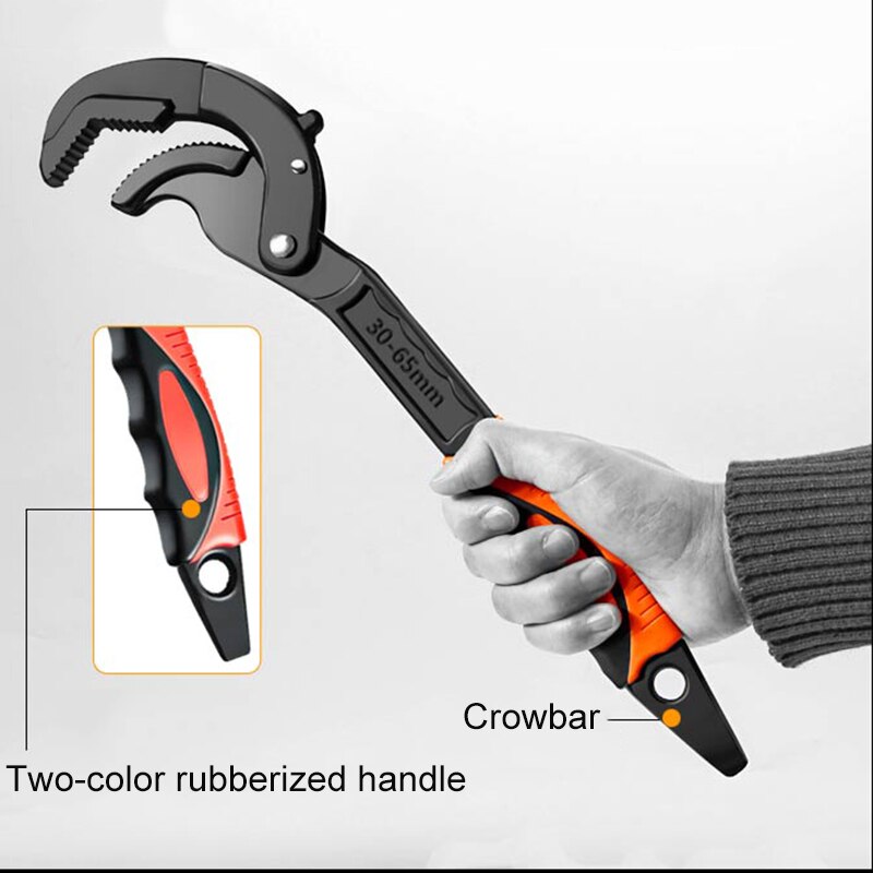 12-35 / 30-65 mm Universal Key Pipe Wrench Open End Spanner Set High-carbon Steel Snap N Grip Tool Plumber Multi Hand Tool