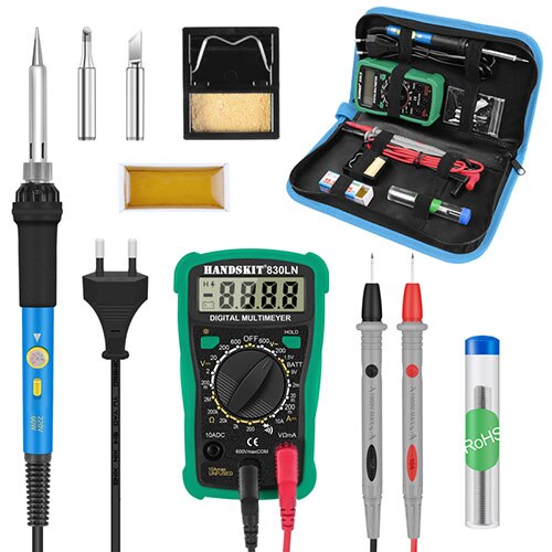 Handskit 80W Digital Soldering Iron kit Temperature Electric Soldering Iron 110V 220V Multimeter Desoldeirng Pump Welding Tool: 110v version / 60w simple version / US