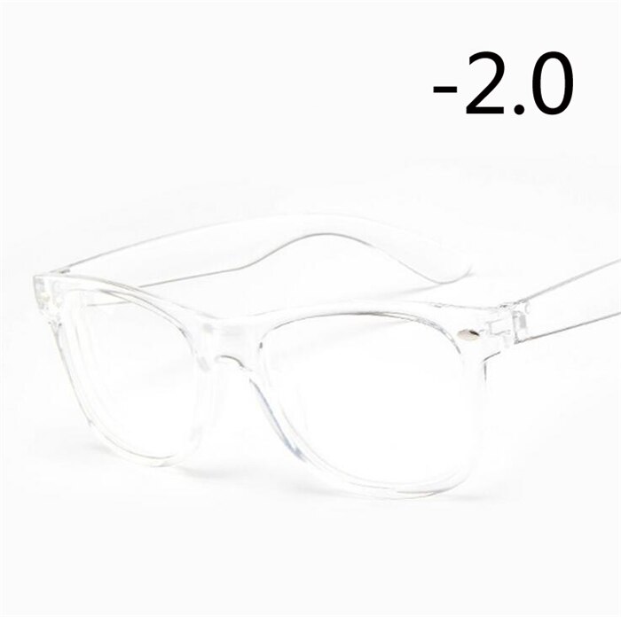 Finished Myopia glasses Transparent White Plastic Frames 2140 Diopters glasses 0 -1 -1.5 -2 -2.5 -3 -3.5 -4 -4.5 -5.0 -5.5 -6.0: Myopia 200(-2.0)