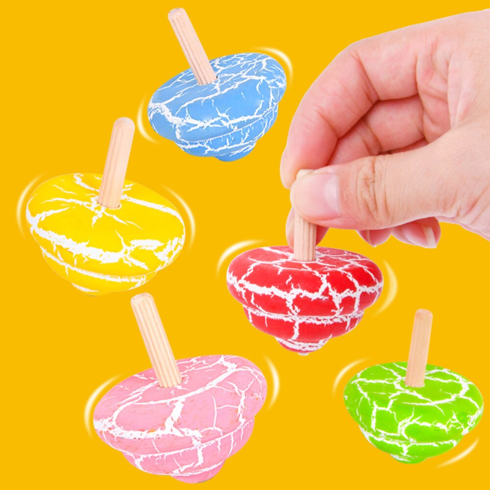 1Pc Spinning Top Speelgoed Houten Peg-Top Recreatie Speelbal Rotatie Gyro Toy Stress Verlichten Speelgoed Voor Kinderen familie