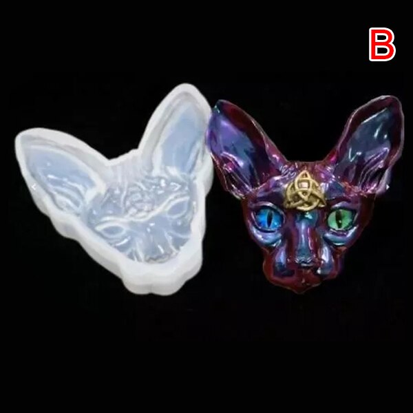 Diy Kristal Hars Mallen Set Siliconen Gieten Mallen Crystal Sieraden Mold Set Voor Beginners: cat mold