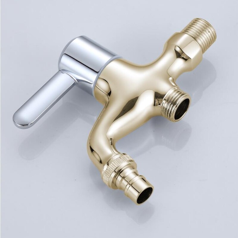 1PC Brass Chrome Finished Laundry Washing Machine Faucet Water Cold Tap Wall Mount Outdoor Garden Bibcock Faucet