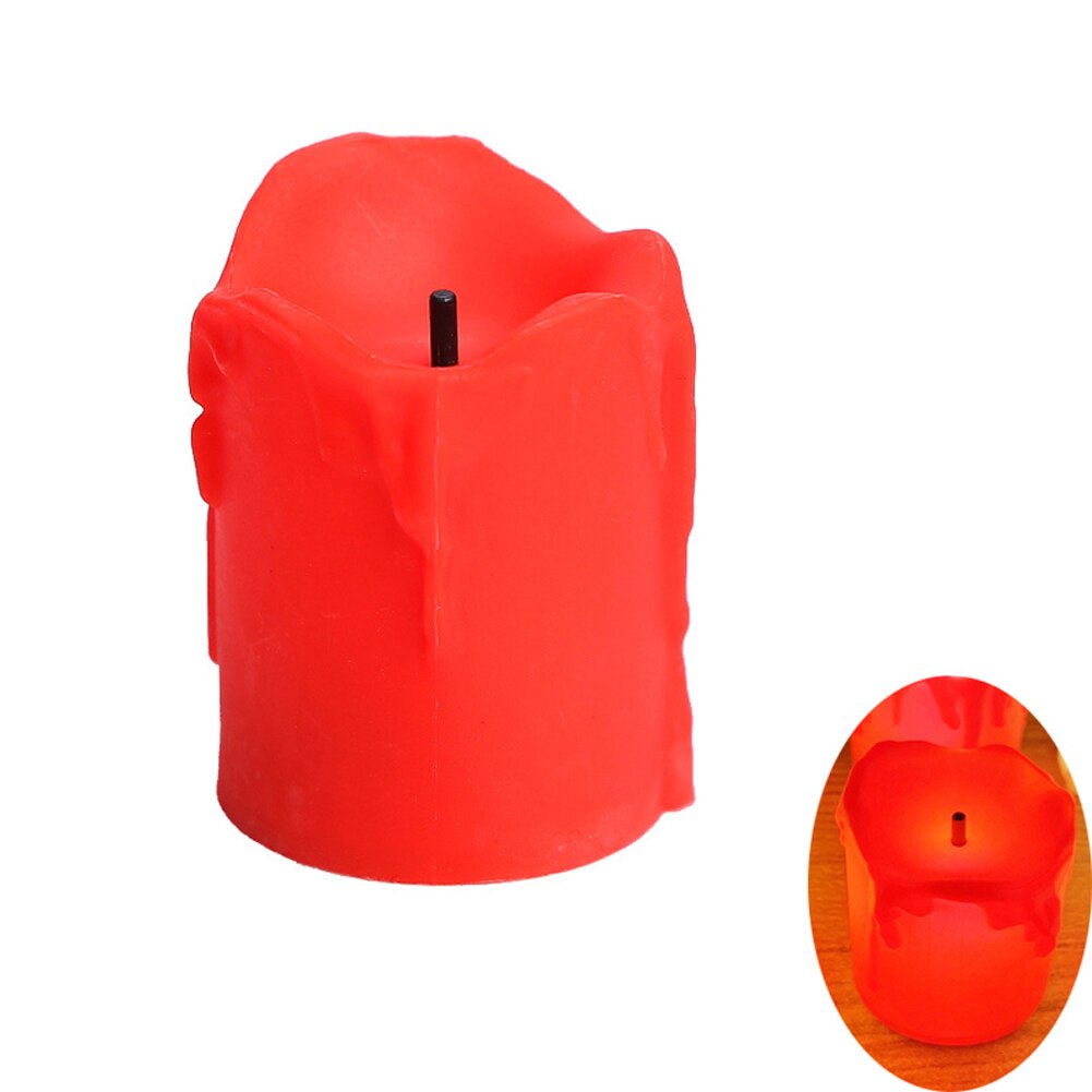 LED Candle Lights, Flameless Candle Lamp Battery Operated Tea Light Simulation Flame Plastic Flickering Tears Candle Light: Red 1pcs