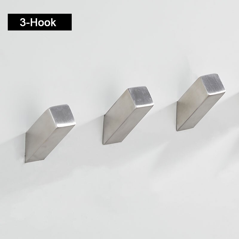 304 Stainless Steel Coat Hooks Heavy Duty Wall Mounted Vintage Single Organizer Hangers, Robe Hat Keys Rack Hat Hanger: 3-HOOKS