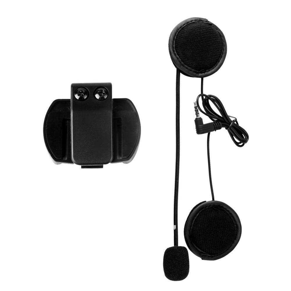 2 st 3.5mm v6 pro tillbehör hörlurar högtalare mikrofonklämma för vnetphone  v4/v6 motorcykelhjälm bluetooth intercom: Med klipp