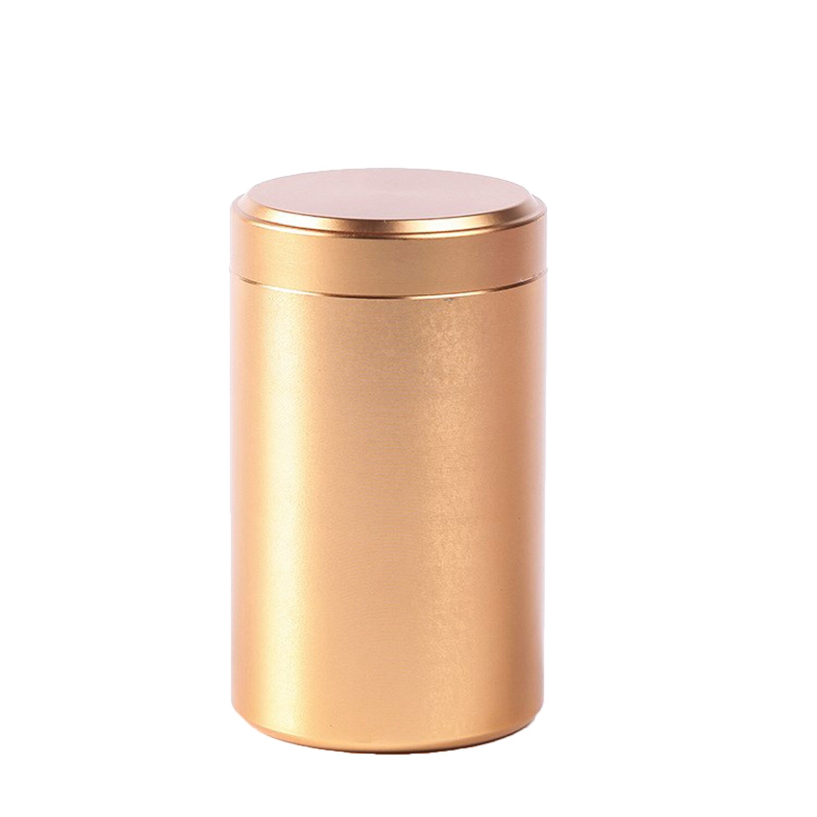 Lata sellada de Metal de aluminio anodizado multifuncional, Color sólido, portátil, paquete de té de viaje, producto práctico para el hogar: Dorado