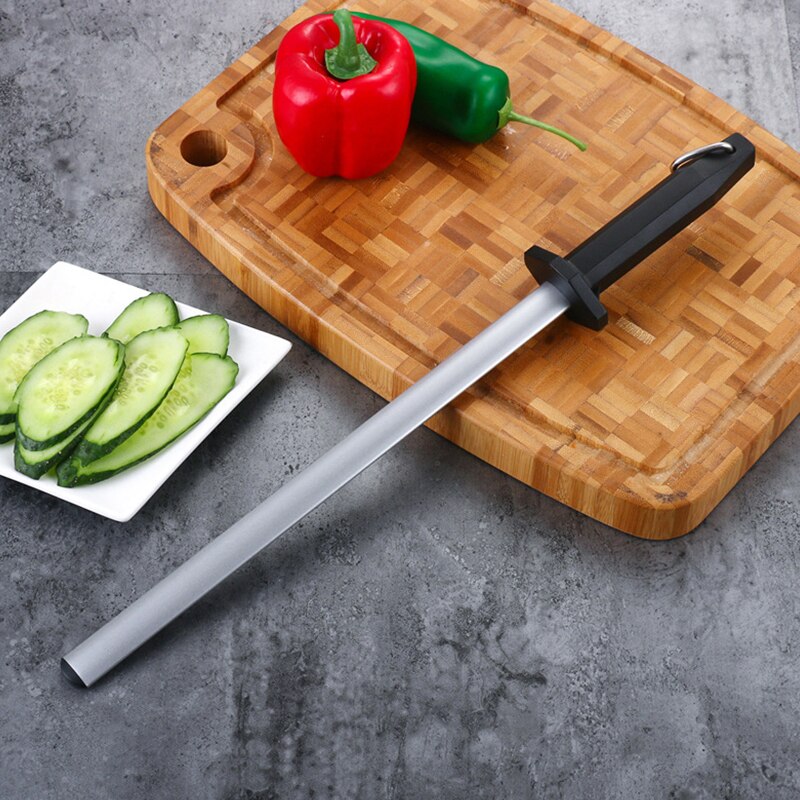 Kitchen Sharpening Rod,Diamond Carbon Steel Knife Sharpening Rod,12 inch Knife Sharpener,For Chefs Steel Knives Kitchen Tool