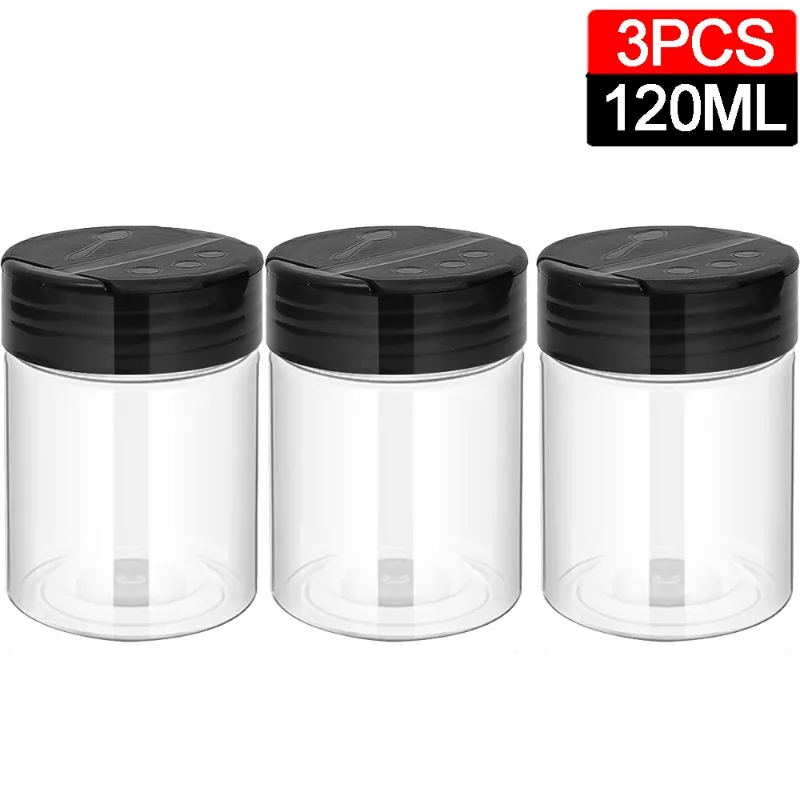 10/1PCS Clear Spice Bottle Seasoning Shaker Bottles Pepper Jar with Lid BBQ Condiment Dispenser Kitchen Powder Storage Container: Orange