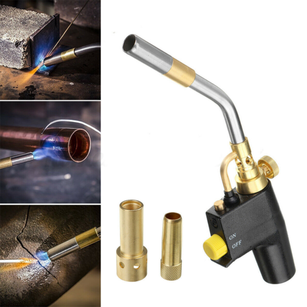 Heat Propane Torch 3 Replaceable Nozzles Multi Purpose High Intensity Trigger Start Torch for Brazing and Barbecue