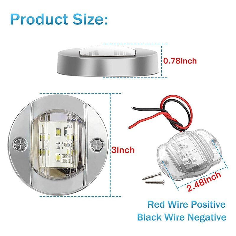 Marine Boat LED Lights Marine Courtesy Lights for Boating Kayak Dinghy Navigation Vessels Freighters Hovercrafts Fishing