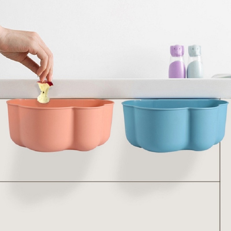 Kjøkken hengende søppeldunker plassbesparende søppelbøtte med lokk søppelbøtte bordoppbevaringsbøtte bil søppel husholdningsrengjøringsverktøy