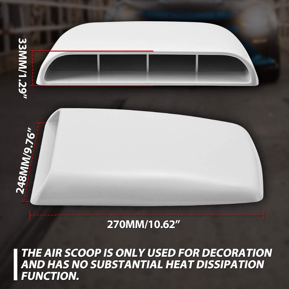 Universele Auto Decoratieve Air Flow Intake Hood Scoop Vent Turbo Bonnet Cover Auto Styling Air Outlet Cover