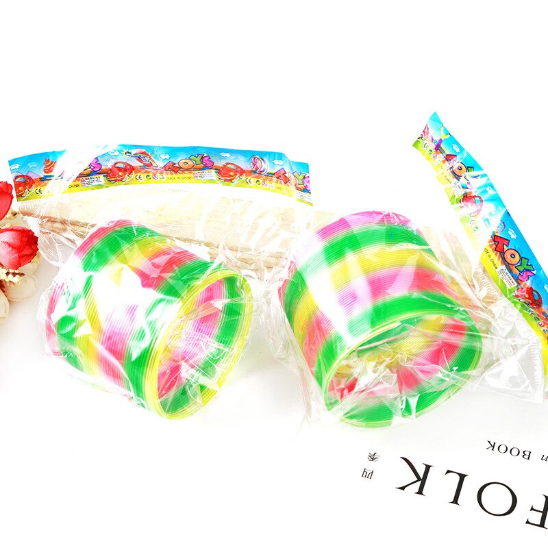 Grande tamanho arco-íris anel stall crianças brinquedo jenga colorido magia bobina brinquedos educativos arco-íris anel atacado