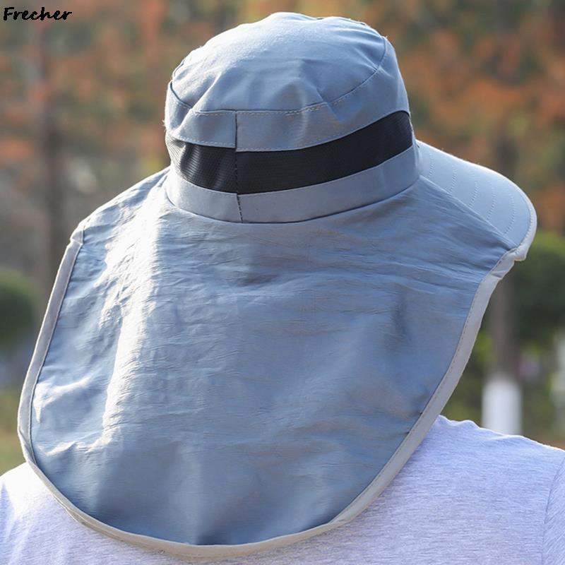 Chapeau de soleil pour pêcheur, casquette de Protection solaire pour le cou et le visage, Protection UV, chapeau à rabat, grand avant-toit réglable pour homme