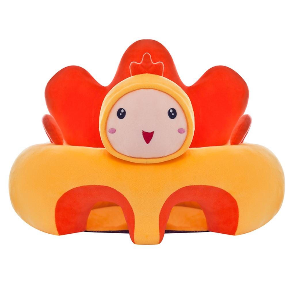 , bonito sofá para bebé, con animales para sentarse, asiento para bebé, sofá, silla lavable, piel cómoda, amigable con el cristal, súper suave: Naranja