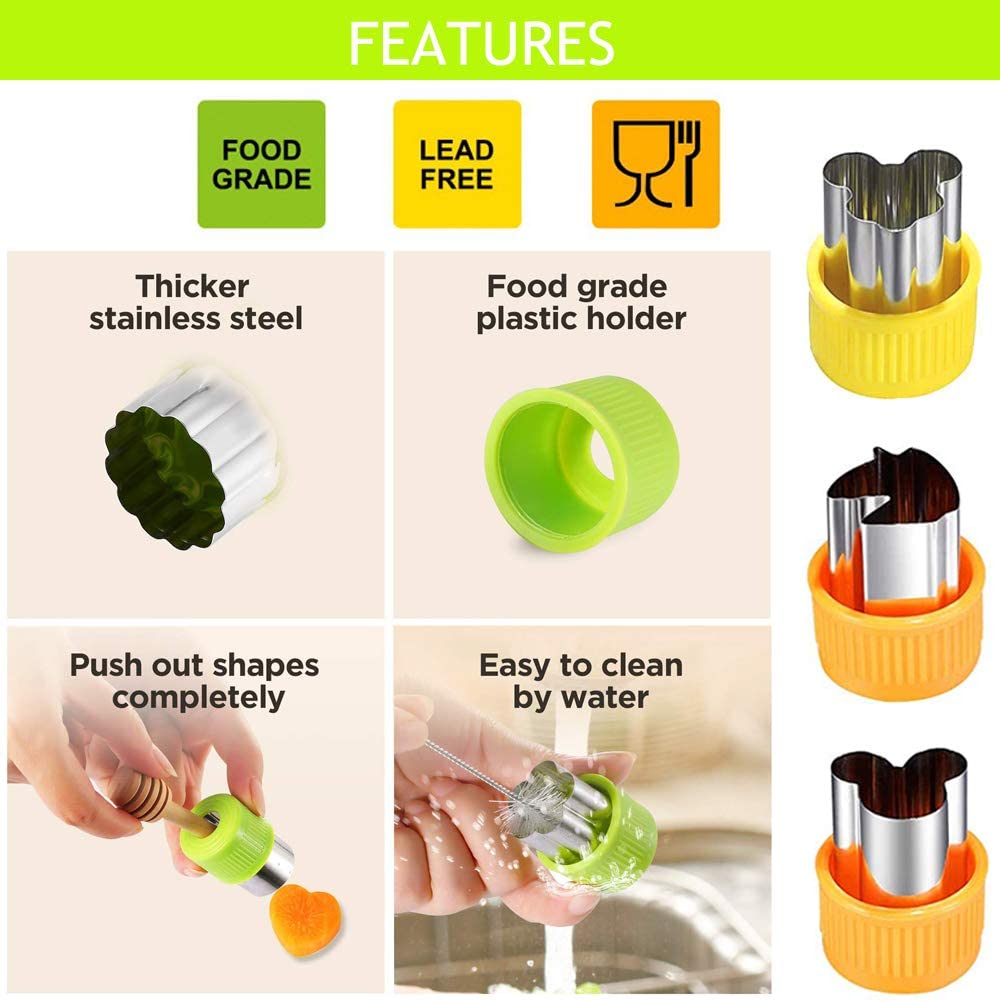 Mini cortadores de frutas y verduras de animales, juego de formas para niños, DIY, bonito cortador de galletas, comida, pan, fabricante de sellos, molde