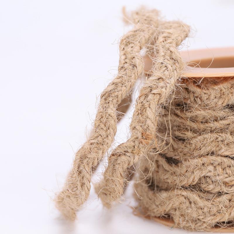 Hilo de Yute Natural de 5M, cuerda de arpillera de cáñamo, hilo para envolver de boda, bricolaje, decoración artesanal de floristería para Scrapbooking: 04-5m