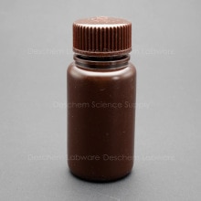 5PCS 50mL HDPE Brown Bottle Wide-Mouth Lab Armber Plastic Reagent Bottles