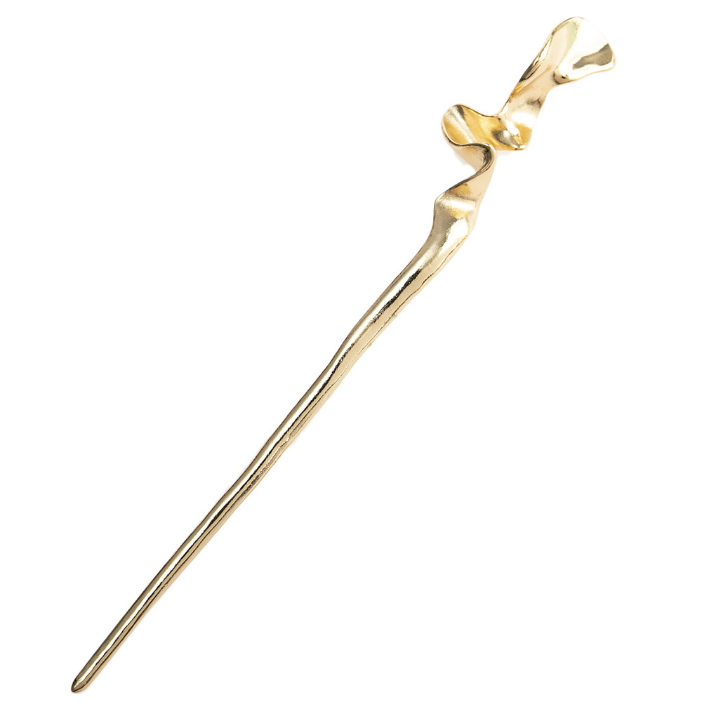 Nowa szpilka pałeczki do włosów minimalistyczna duża perła Trendy Punk metalowe do włosów akcesoria nakrycia głowy fryzura dla kobiet biżuteria H048: W kolorze różowego złota