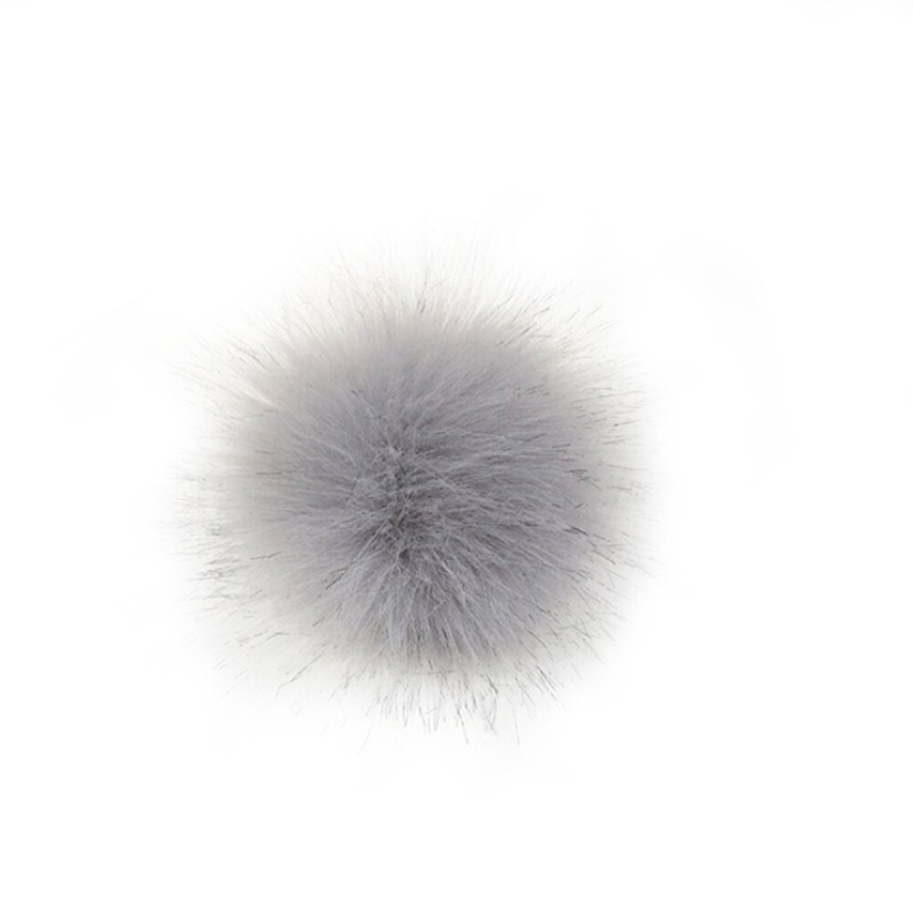 8cm fluffig päls pompom för väskor klädestillbehör antipress konstgjord polyester pom pom boll för hattar stickade mössor: Ljusgrått