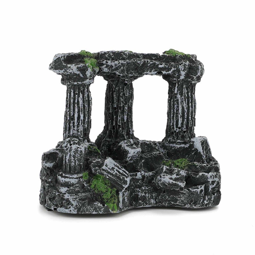 Pilares de piedra cuadrada romana de resina, tres columnas para decoración de Adorno para acuario, paisajismo, acuario