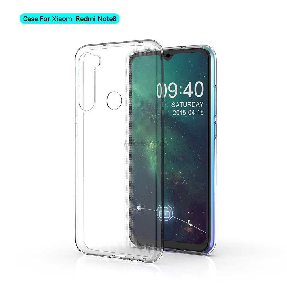 Étui Transparent pour Xiaomi Redmi Note 8, coque de téléphone antichoc en TPU Transparent, housse de Protection Redmi Note 8 Note8