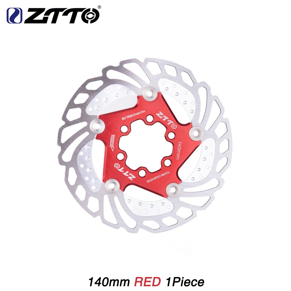 ZTTO-Rotor flotante para frenos de bicicleta, disco de refrigeración y enfriamiento, 203mm, 180mm, 160mm: Cooling 140mm Red