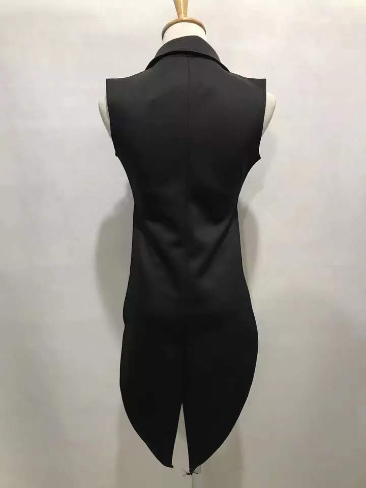 Black Bra Shorts Tailcoat 3-Piece Set Sexy Stage Wear Nightclub Bar DJ Singer Dancer Performance Clothes Women Jazz Dance Outfi