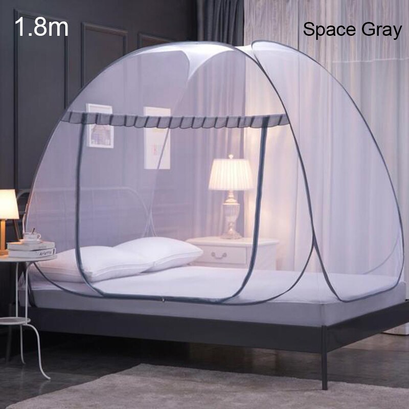 Pop-Up Tente de Moustiquaire pour Lits Anti Moustiques Pliante avec Fond Plein pour Voyage FPing: Space Gray / lit de 1,2 m (4 pieds)