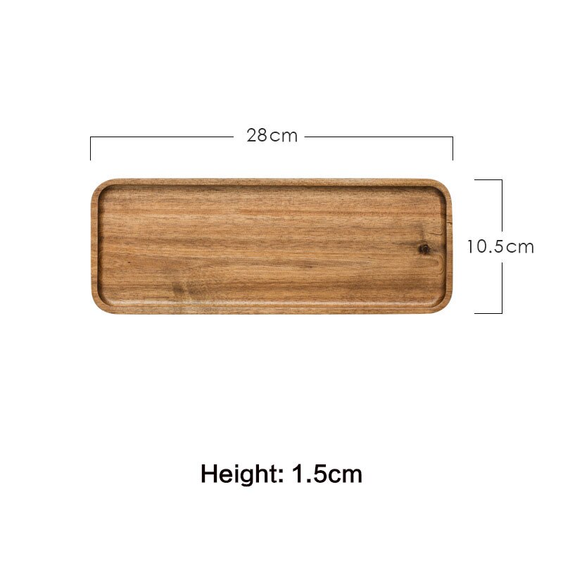 Wooden Tray Japanese Style Household Serving Tray Steak Fruit Snack Coffee Plate Food Tea tray Acacia wooden plate tea tray: B