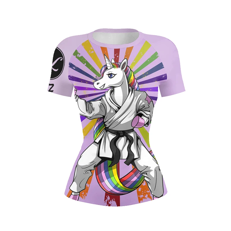 Camiseta de compresión Rashguard para mujer, anime de película, gimnasio, culturismo, yoga, delgada, serrée, Y-dehors, boxe, MMA: XXL / Morado