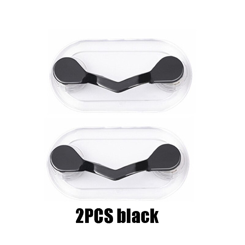 Soporte magnético multifunción para colgar gafas, Clips magnéticos extraíbles, portátiles, Cable para auriculares, hebillas de Clip magnético para ropa, 4/2 Uds.: 2PCS black