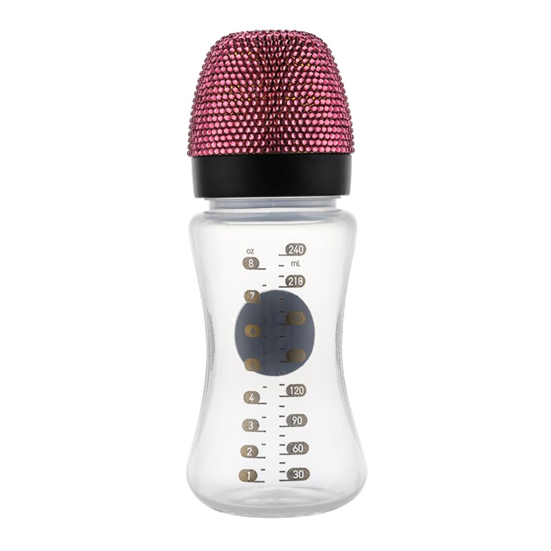 BLINGONLY Rhinestone Milk Feeding BPA Free Food Grade Plastic Gold Bling Baby Bottle