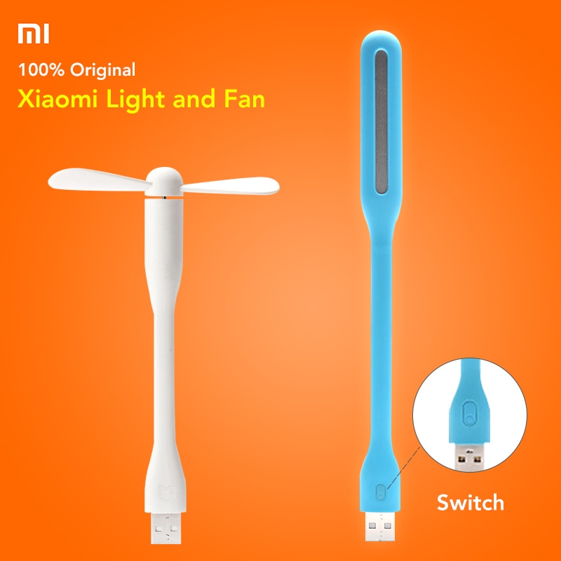 Original Xiaomi Mijia USB Light Flexible Detachable USB Fan Xiomi Portable LED Light with Switch Control Pocket Size 5V 1.2W